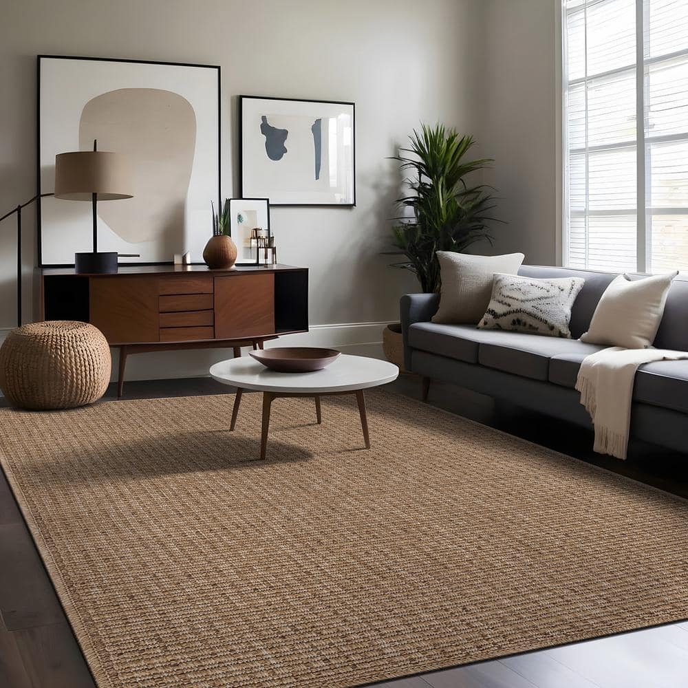 Beverly Rug Royal Natural 8 ft. x 10 ft. Solid Indoor Area Rug BV-RYL333-NAT-8x10