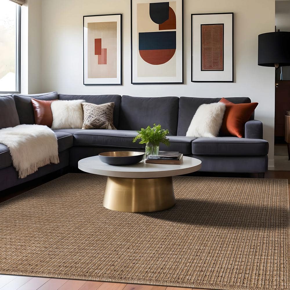 Beverly Rug Royal Natural 8 ft. x 10 ft. Solid Indoor Area Rug BV-RYL333-NAT-8x10