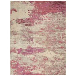 Nourison Celestial Ivory/Pink 7 ft. x 10 ft. Abstract Modern Area Rug 742582
