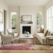 Nourison Celestial Ivory/Pink 7 ft. x 10 ft. Abstract Modern Area Rug 742582