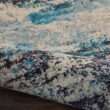 Nourison Celestial Ivory/Teal Blue 7 ft. x 10 ft. Abstract Modern Area Rug 473813