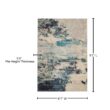 Nourison Celestial Ivory/Teal Blue 7 ft. x 10 ft. Abstract Modern Area Rug 473813