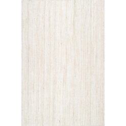 nuLOOM Rigo Chunky Loop Jute Off-White 9 ft. x 12 ft. Farmhouse Living Room/Bedroom/Dining Room Area Rug TAJT03B-9012