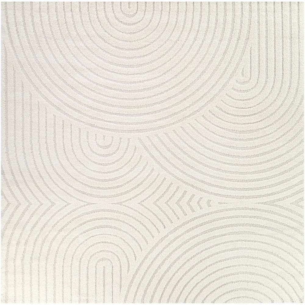 BALTA Caserio Cream 7 ft. x 7 ft. Abstract Square Area Rug 3122061 BALTA Caserio Cream 7 ft. x 7 ft. Abstract Square Area Rug 3122061