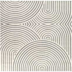 BALTA Caserio Cream/Grey 7 ft. x 7 ft. Abstract Square Area Rug 3122072
