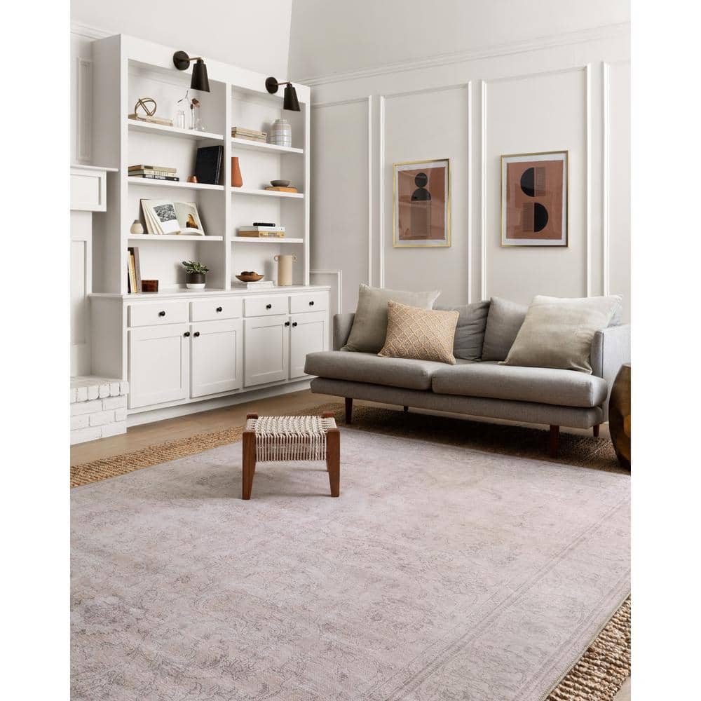 LOLOI II Loren Sand 7 ft. 6 in. x 9 ft. 6 in. Distressed Bohemian Printed Area Rug LORELQ-12SA007696