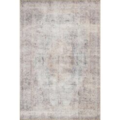 LOLOI II Loren Silver/Slate 7 ft. 6 in. x 9 ft. 6 in. Distressed Bohemian Printed Area Rug LORELQ-04SISL7696