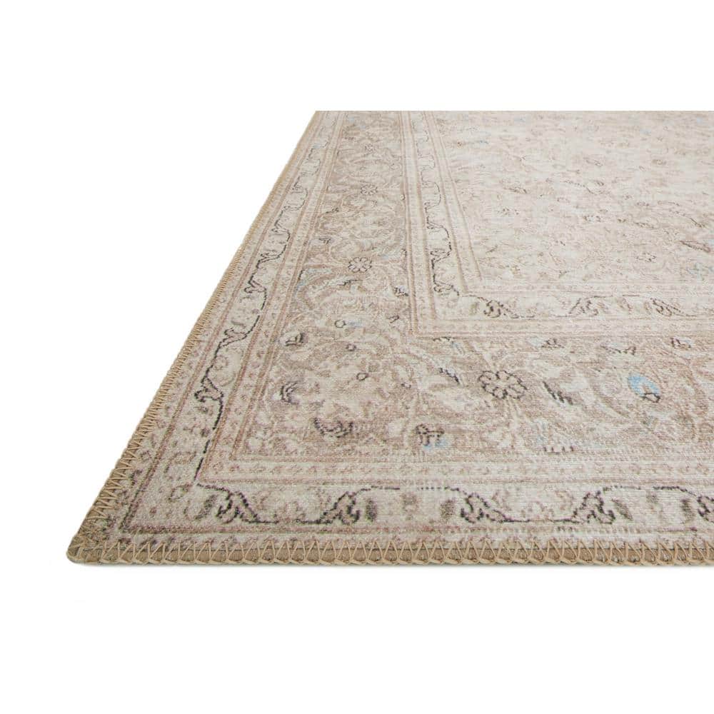 LOLOI II Loren Sand/Taupe 7 ft. 6 in. x 9 ft. 6 in. Distressed Bohemian Printed Area Rug LORELQ-03SATA7696