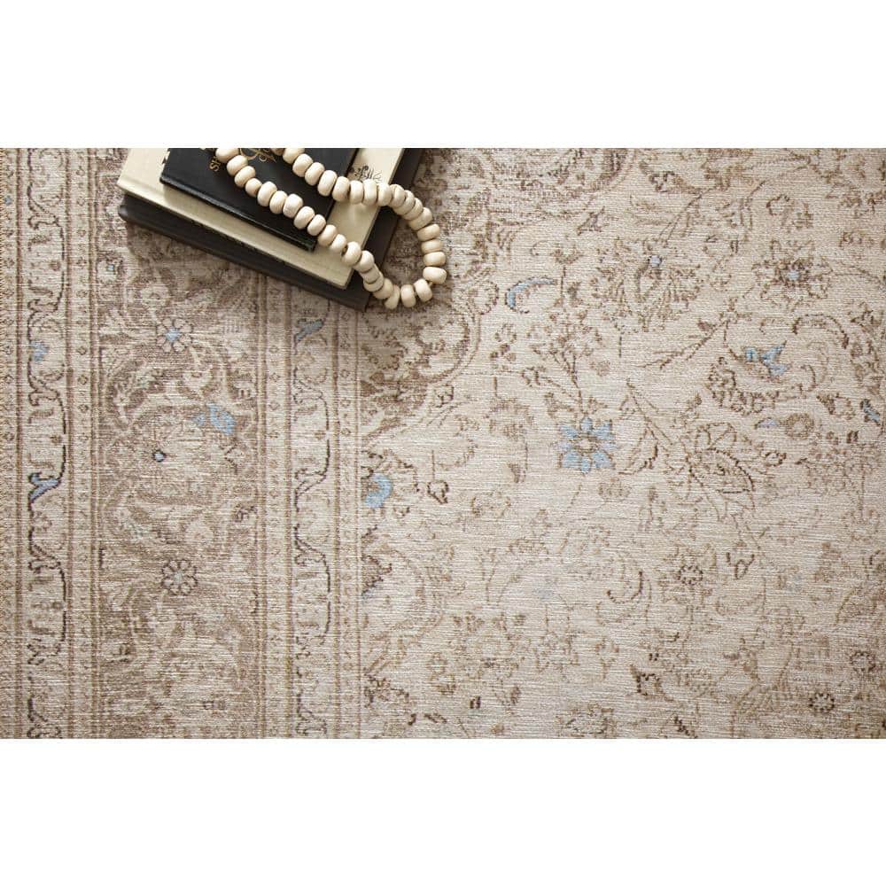 LOLOI II Loren Sand/Taupe 7 ft. 6 in. x 9 ft. 6 in. Distressed Bohemian Printed Area Rug LORELQ-03SATA7696