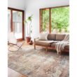LOLOI II Loren Brick/Multi 7 ft. 6 in. x 9 ft. 6 in. Distressed Bohemian Printed Area Rug LORELQ-14BKML7696