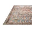 LOLOI II Loren Terracotta/Sky 7 ft. 6 in. x 9 ft. 6 in. Distressed Bohemian Printed Area Rug LORELQ-15TCSC7696