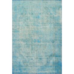 LOLOI II Loren Aqua 7 ft. 6 in. x 9 ft. 6 in. Distressed Bohemian Printed Area Rug LORELQ-08AQ007696