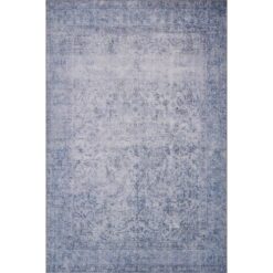 LOLOI II Loren Slate 7 ft. 6 in. x 9 ft. 6 in. Distressed Bohemian Printed Area Rug LORELQ-09SL007696