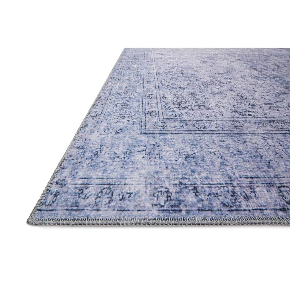 LOLOI II Loren Slate 7 ft. 6 in. x 9 ft. 6 in. Distressed Bohemian Printed Area Rug LORELQ-09SL007696