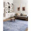 LOLOI II Loren Slate 7 ft. 6 in. x 9 ft. 6 in. Distressed Bohemian Printed Area Rug LORELQ-09SL007696