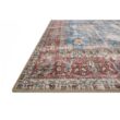 LOLOI II Loren Blue/Brick 7 ft. 6 in. x 9 ft. 6 in. Distressed Bohemian Printed Area Rug LORELQ-01BBBK7696