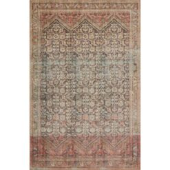 LOLOI II Loren Charcoal/Multi 7 ft. 6 in. x 9 ft. 6 in. Distressed Bohemian Printed Area Rug LORELQ-17CCML7696