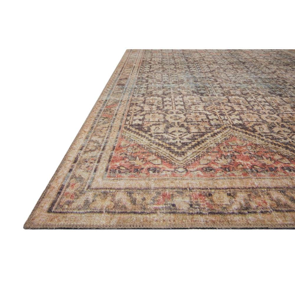 LOLOI II Loren Charcoal/Multi 7 ft. 6 in. x 9 ft. 6 in. Distressed Bohemian Printed Area Rug LORELQ-17CCML7696