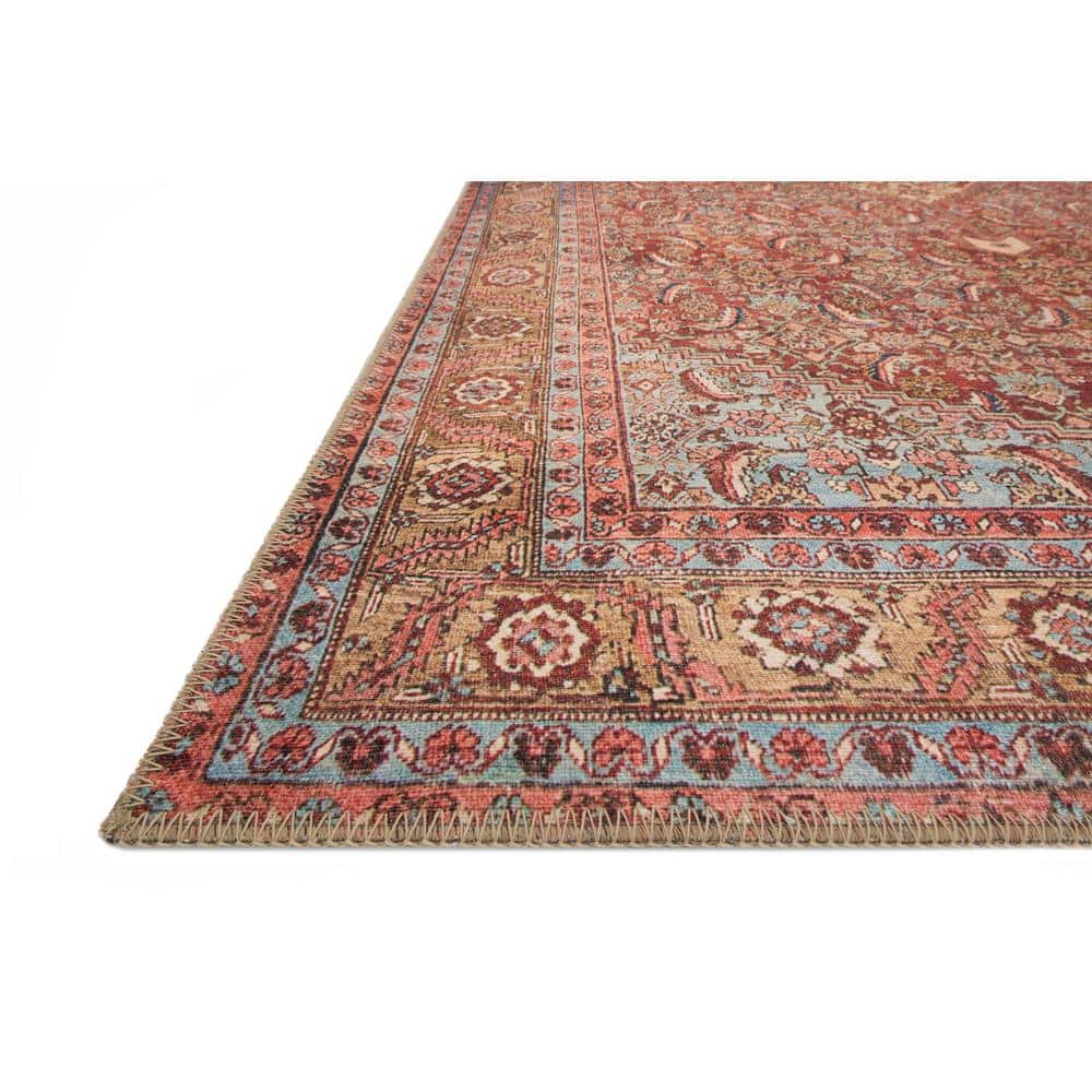 LOLOI II Loren Red/Multi 7 ft. 6 in. x 9 ft. 6 in. Distressed Bohemian Printed Area Rug LORELQ-06REML7696