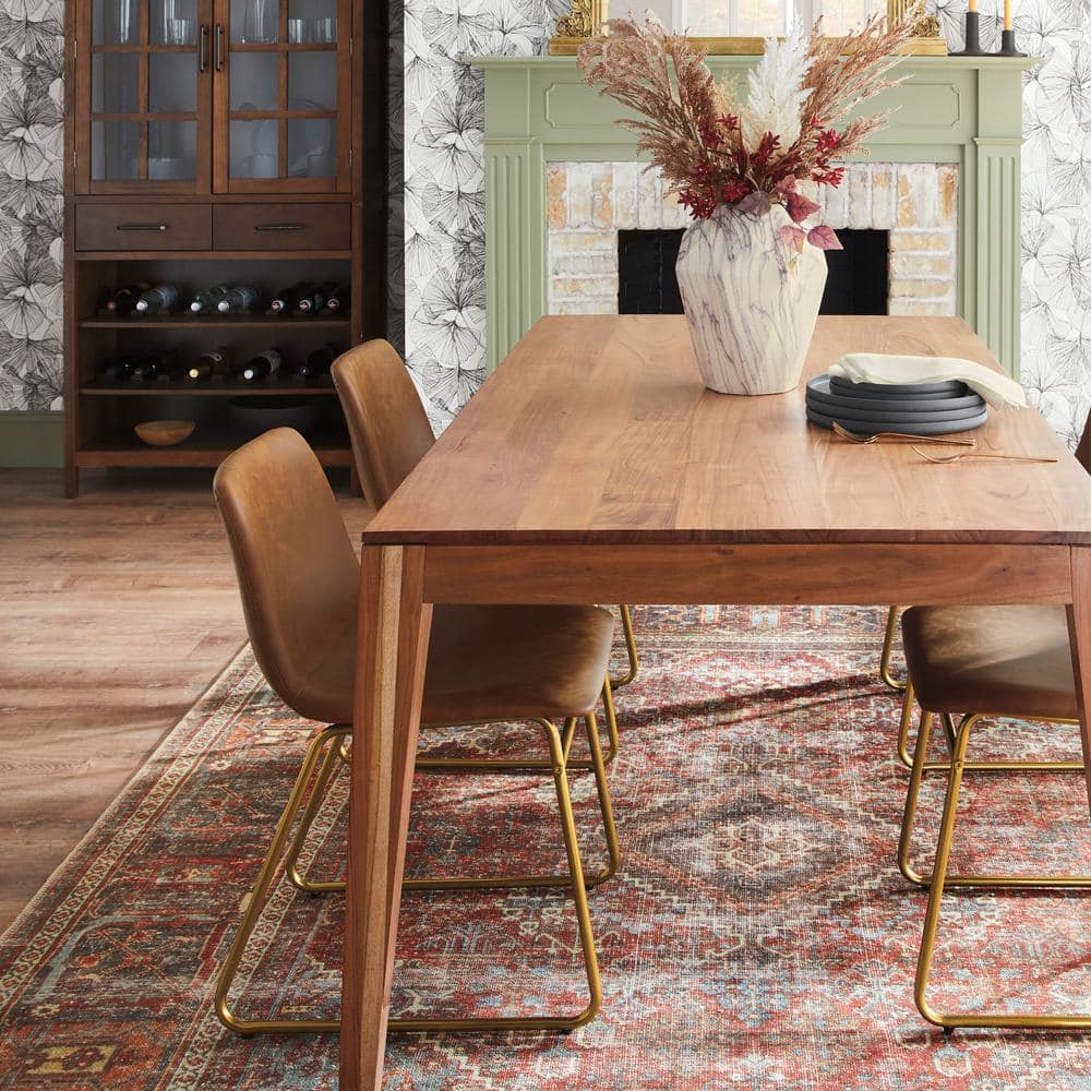LOLOI II Loren Brick/Midnight 7 ft. 6 in. x 9 ft. 6 in. Distressed Bohemian Printed Area Rug LORELQ-13BKMD7696