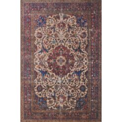 LOLOI II Loren Sand/Multi 7 ft. 6 in. x 9 ft. 6 in. Distressed Bohemian Printed Area Rug LORELQ-11SAML7696