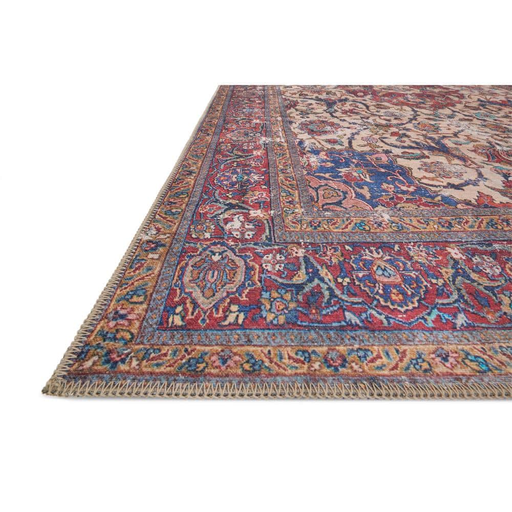 LOLOI II Loren Sand/Multi 7 ft. 6 in. x 9 ft. 6 in. Distressed Bohemian Printed Area Rug LORELQ-11SAML7696