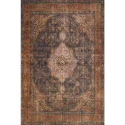 LOLOI II Loren Plum/Multi 7 ft. 6 in. x 9 ft. 6 in. Distressed Bohemian Printed Area Rug LORELQ-02PLML7696
