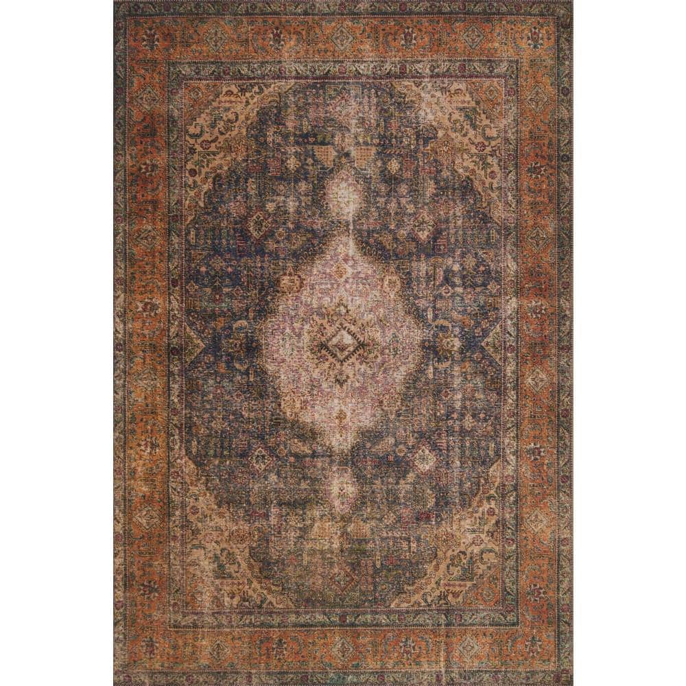 LOLOI II Loren Plum/Multi 7 ft. 6 in. x 9 ft. 6 in. Distressed Bohemian Printed Area Rug LORELQ-02PLML7696