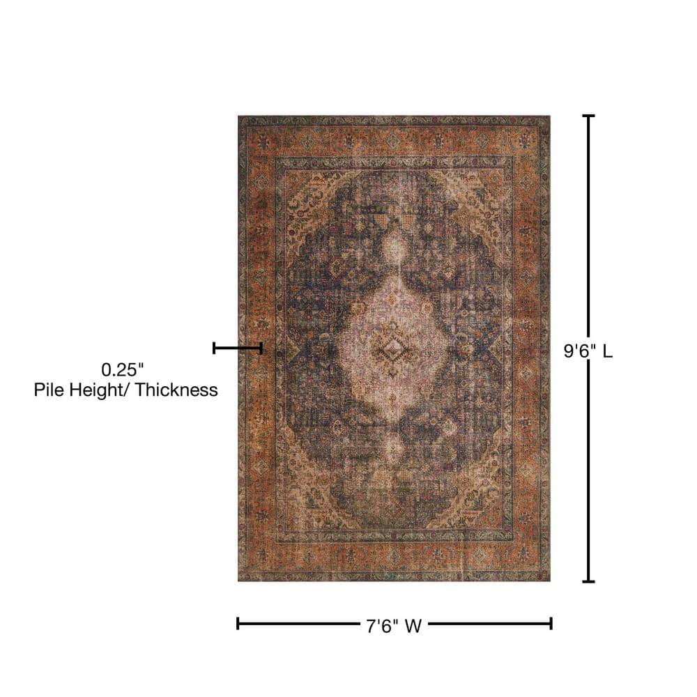 LOLOI II Loren Plum/Multi 7 ft. 6 in. x 9 ft. 6 in. Distressed Bohemian Printed Area Rug LORELQ-02PLML7696