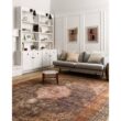 LOLOI II Loren Plum/Multi 7 ft. 6 in. x 9 ft. 6 in. Distressed Bohemian Printed Area Rug LORELQ-02PLML7696