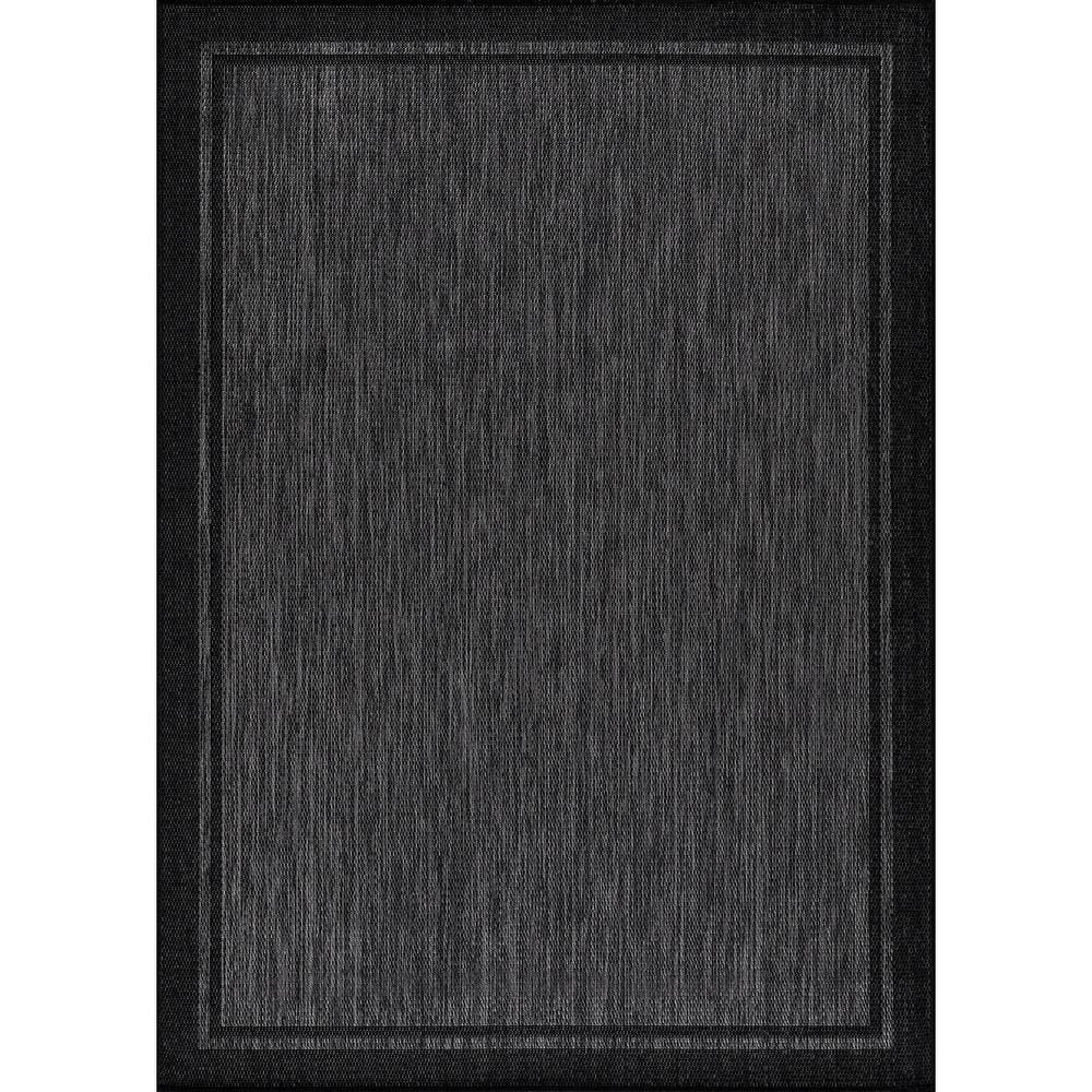 CAMILSON Hawaii Black 9 ft. x 12 ft. Bordered Indoor Outdoor Area Rug OUT800-BLK-9x12-HD
