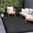 CAMILSON Hawaii Black 9 ft. x 12 ft. Bordered Indoor Outdoor Area Rug OUT800-BLK-9x12-HD
