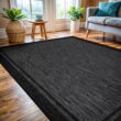 CAMILSON Hawaii Black 9 ft. x 12 ft. Bordered Indoor Outdoor Area Rug OUT800-BLK-9x12-HD