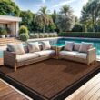 CAMILSON Hawaii Gold 9 ft. x 12 ft. Bordered Indoor Outdoor Area Rug OUT800-GOLD-9x12-HD