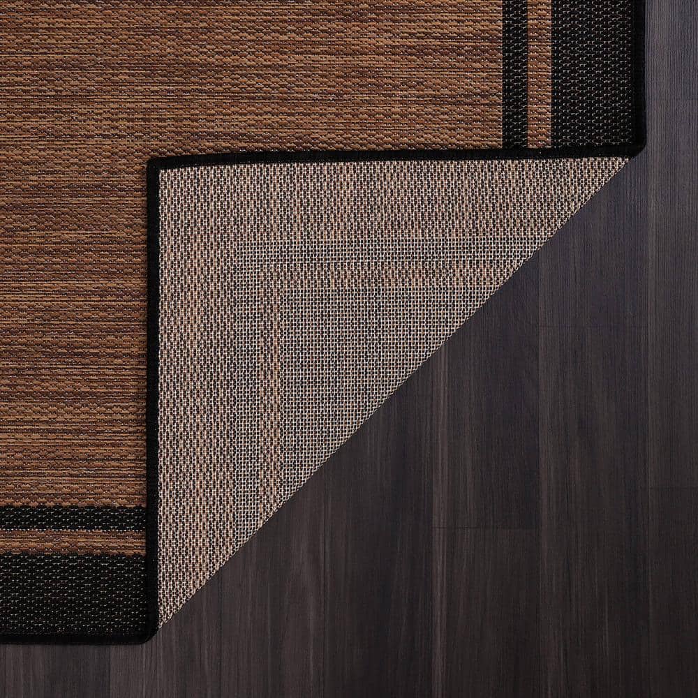 CAMILSON Hawaii Gold 9 ft. x 12 ft. Bordered Indoor Outdoor Area Rug OUT800-GOLD-9x12-HD