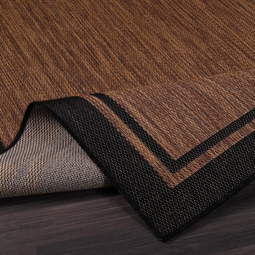 CAMILSON Hawaii Gold 9 ft. x 12 ft. Bordered Indoor Outdoor Area Rug OUT800-GOLD-9x12-HD