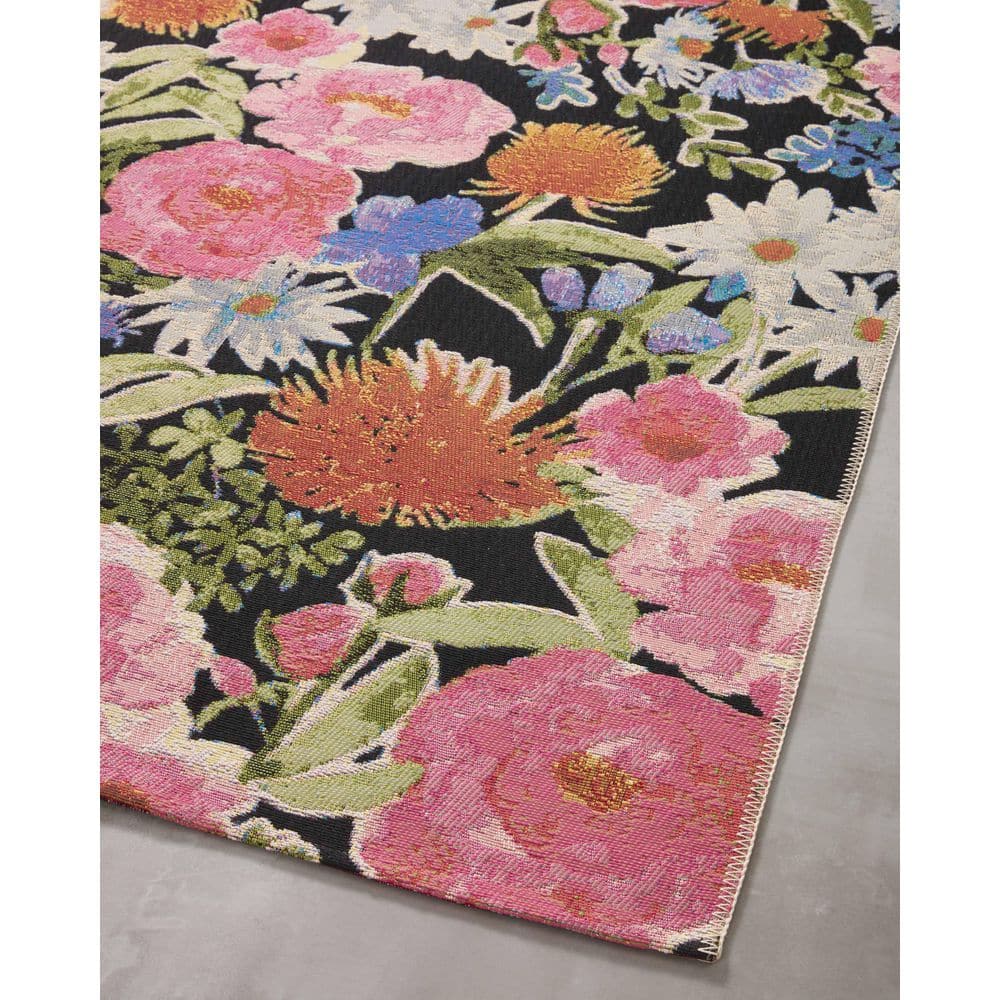 LOLOI II Botanical Black/Multi 7 ft. - 10 in. x 11 ft. - 2 in. Indoor/Outdoor Polypropylene Area Rug BOTABOT-01BLML7AB2