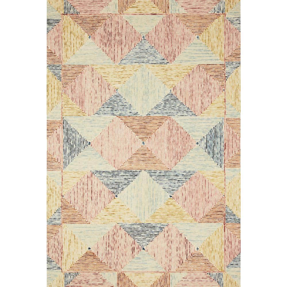 LOLOI II Spectrum Ivory/Multi 7 ft. 9 in. x 9 ft. 9 in. Contemporary Wool Pile Area Rug SPECSPE-01IVML7999