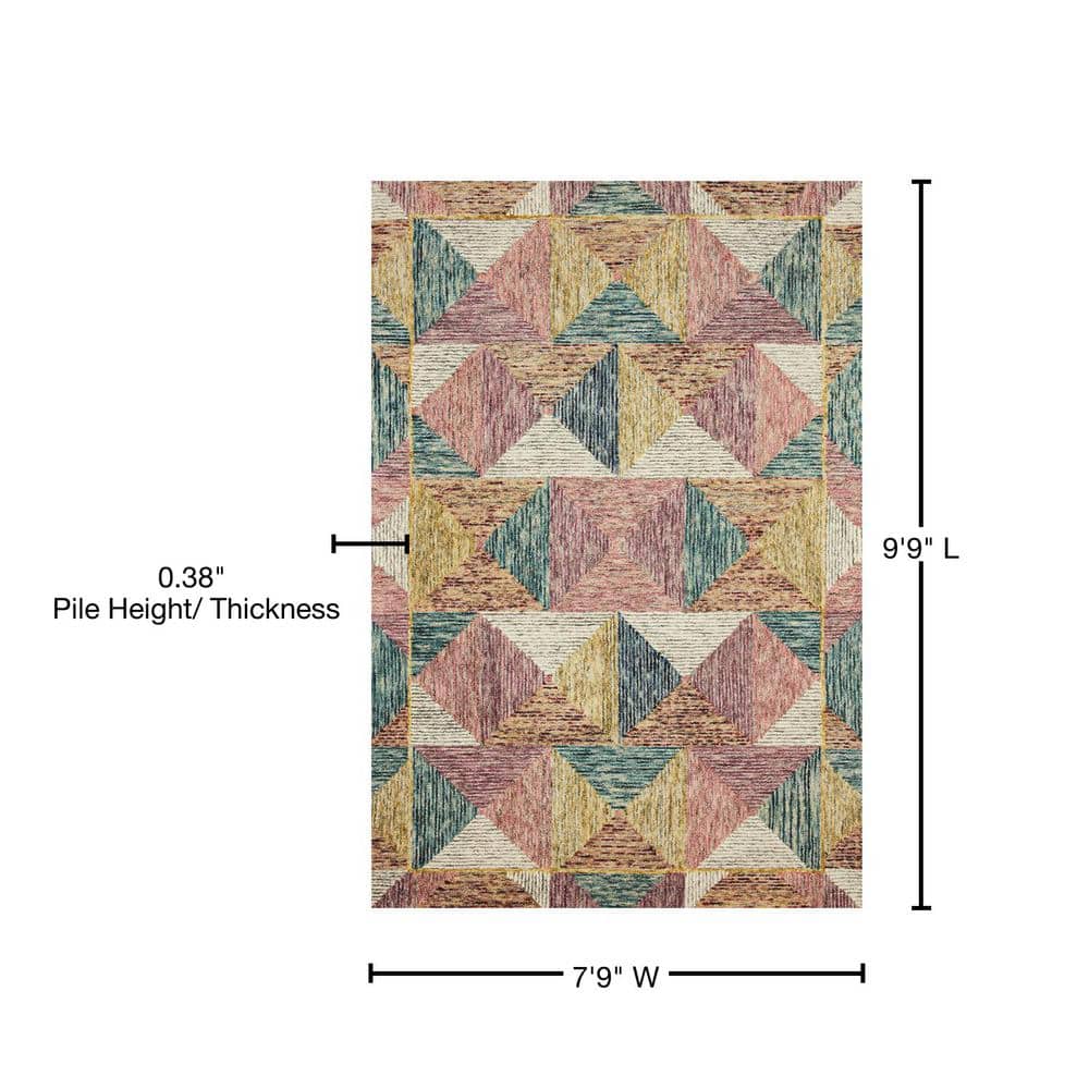 LOLOI II Spectrum Silver/Fiesta 7 ft. 9 in. x 9 ft. 9 in. Contemporary Wool Pile Area Rug SPECSPE-01SIFD7999
