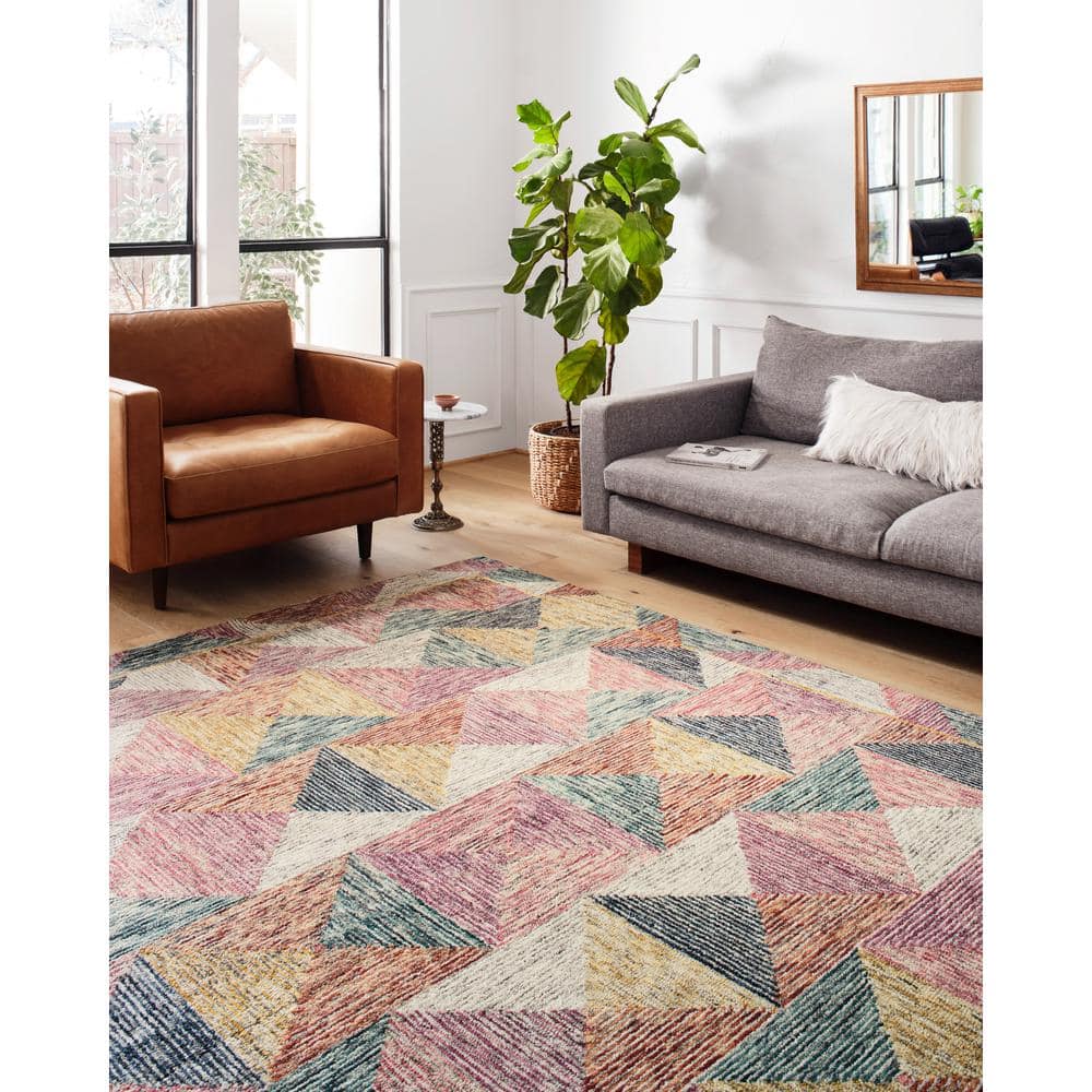 LOLOI II Spectrum Silver/Fiesta 7 ft. 9 in. x 9 ft. 9 in. Contemporary Wool Pile Area Rug SPECSPE-01SIFD7999