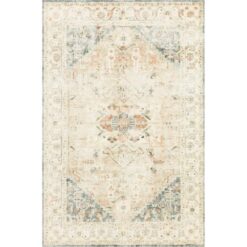 LOLOI II Rosette Clay/Ivory 7 ft. 6 in. x 9 ft. 6 in. Shabby-Chic Plush Cloud Pile Area Rug ROSTROS-06CGIV7696