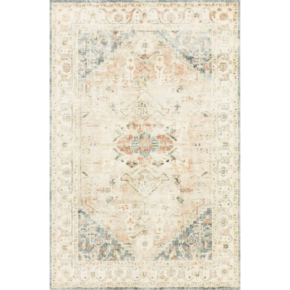LOLOI II Rosette Clay/Ivory 7 ft. 6 in. x 9 ft. 6 in. Shabby-Chic Plush Cloud Pile Area Rug ROSTROS-06CGIV7696
