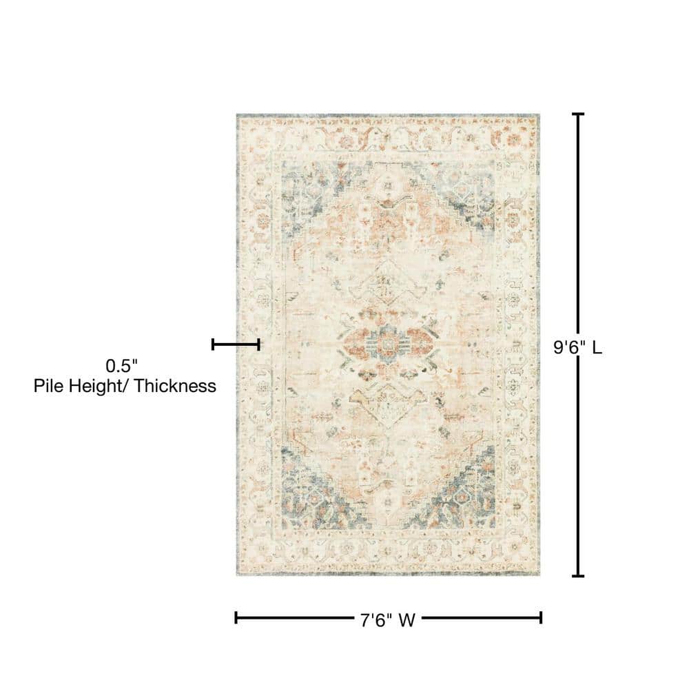 LOLOI II Rosette Clay/Ivory 7 ft. 6 in. x 9 ft. 6 in. Shabby-Chic Plush Cloud Pile Area Rug ROSTROS-06CGIV7696