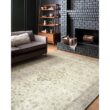 LOLOI II Rosette Ivory/Silver 7 ft. 6 in. x 9 ft. 6 in. Shabby-Chic Plush Cloud Pile Area Rug ROSTROS-02IVSI7696