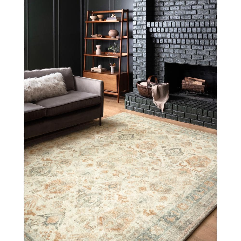 LOLOI II Rosette Beige/Multi 7 ft. 6 in. x 9 ft. 6 in. Shabby-Chic Plush Cloud Pile Area Rug ROSTROS-01BEML7696