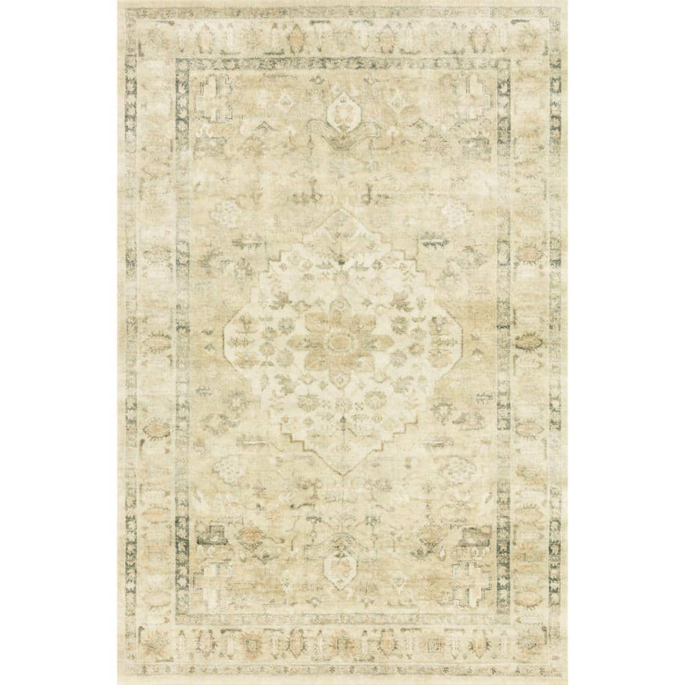 LOLOI II Rosette Sand/Ivory 7 ft. 6 in. x 9 ft. 6 in. Shabby-Chic Plush Cloud Pile Area Rug ROSTROS-05SAIV7696