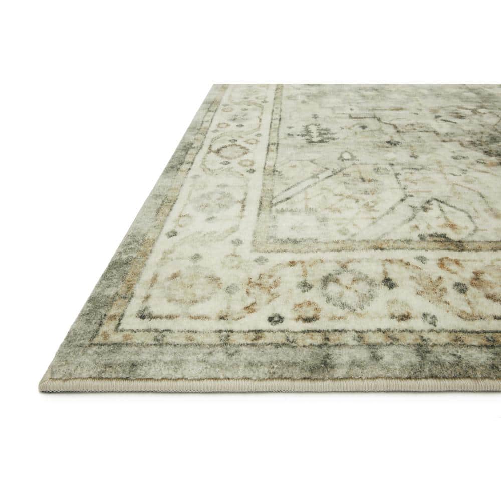 LOLOI II Rosette Sage/Beige 7 ft. 6 in. x 9 ft. 6 in. Shabby-Chic Plush Cloud Pile Area Rug ROSTROS-09SGBE7696