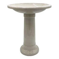CHG CLASSIC HOME & GARDEN Classic 17.4 in. Dia Resin Dusky Taupe Birdbath 710006-451R
