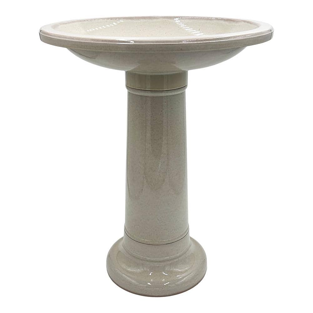 CHG CLASSIC HOME & GARDEN Classic 17.4 in. Dia Resin Dusky Taupe Birdbath 710006-451R