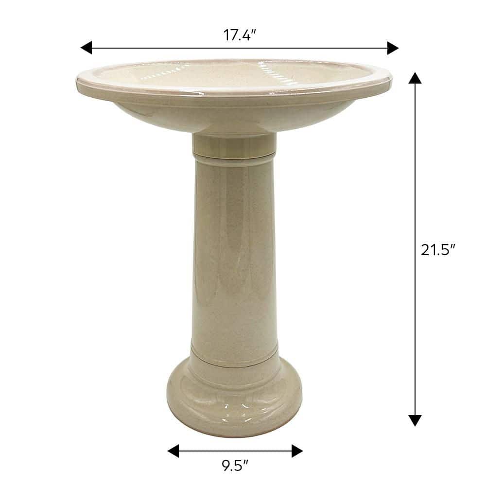 CHG CLASSIC HOME & GARDEN Classic 17.4 in. Dia Resin Dusky Taupe Birdbath 710006-451R